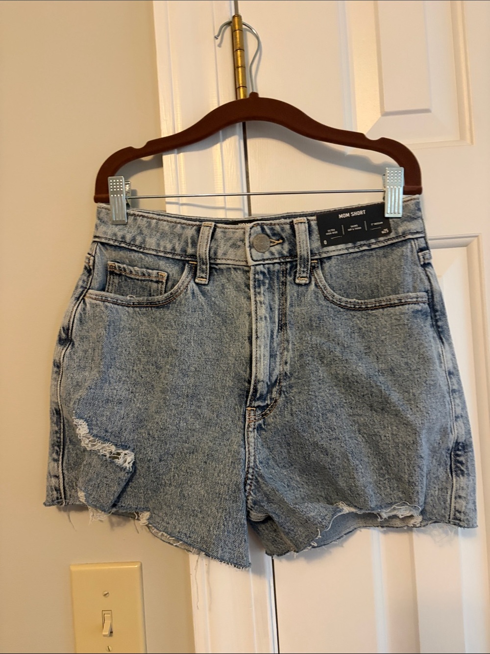 Hollister High-Rise Denim Shorts - Light Blue